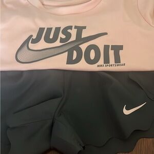 Nike Pink and Gray Just Do It Sportswear Set